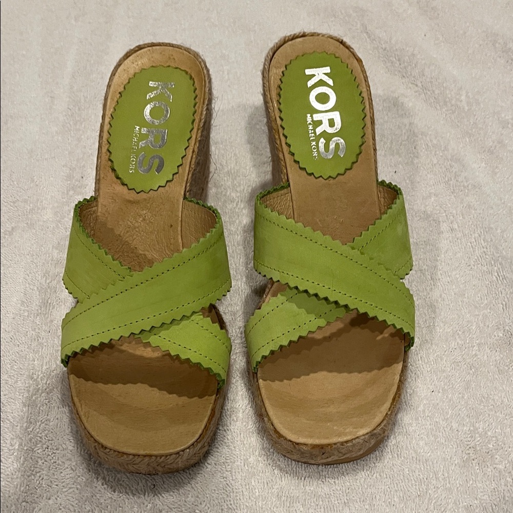 KORS Michael Kors Lime Espadrille Sandals